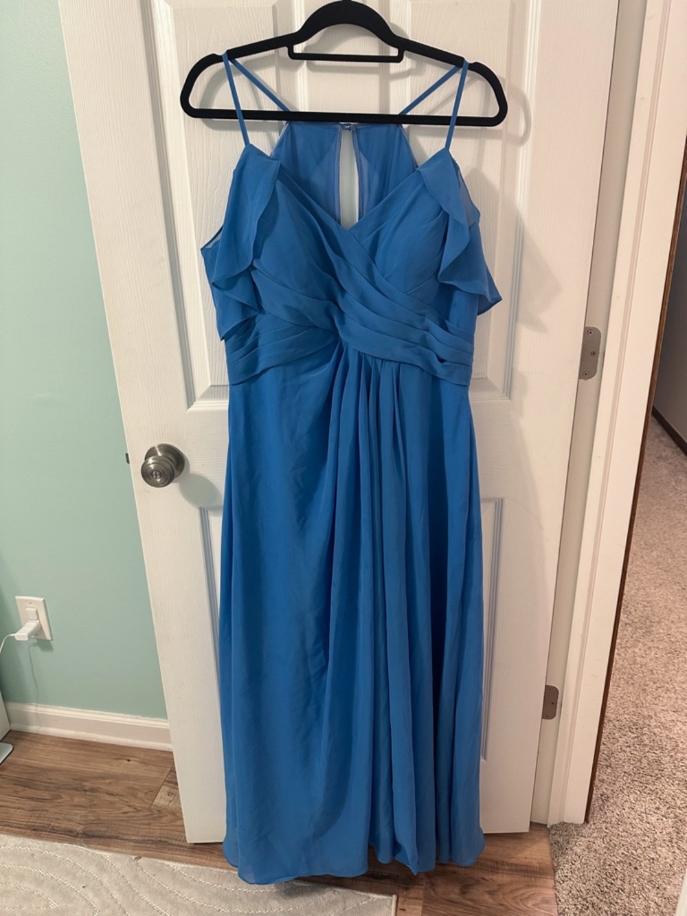 Azazie Dakota Chiffon Bridesmaid Dress - Blue Jay - Picture 7 of 10